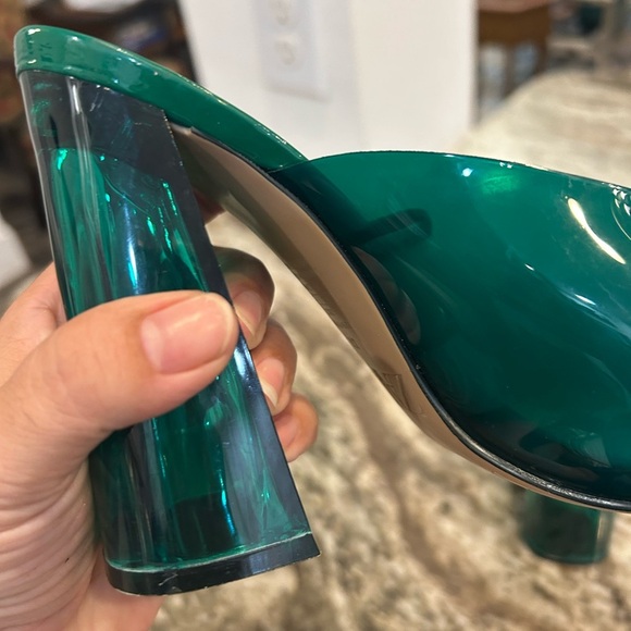 Zara Deep Green Open-Toe Heels, size 37. Have wear but overall GUC - Picture 7 of 8